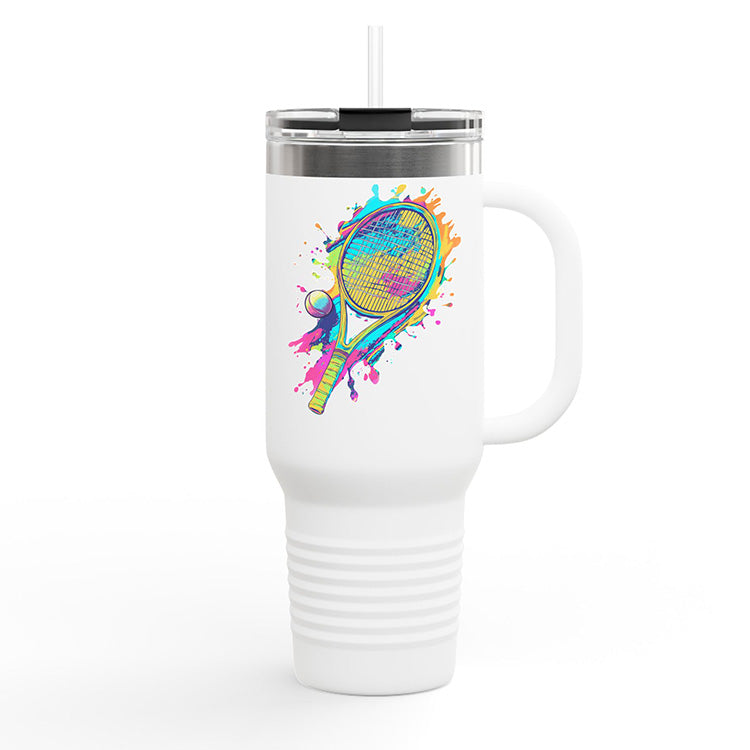 Tennis Paint Splatter - 40oz Insulated Mug