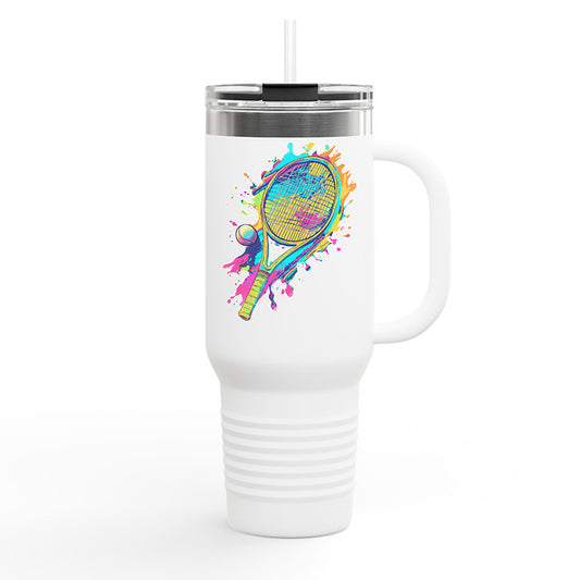 Tennis Paint Splatter - 40oz Insulated Mug