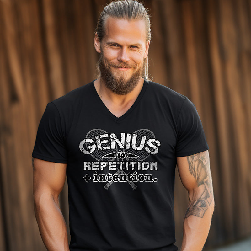 Genius Is Repetition V-Neck Tee