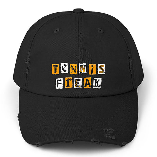 Tennis Freak Text - Distressed Cap