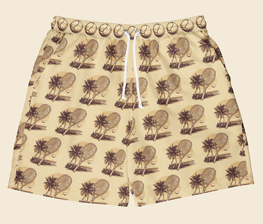Tiki Tennis Swim Trunks